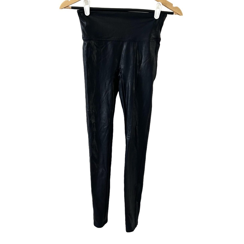 SPANX Faux Leather Pants Small Black Leggings Dressy